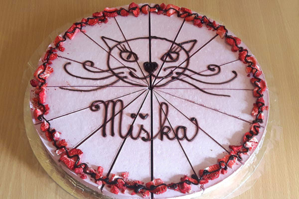 Jahodový raw dort Miška